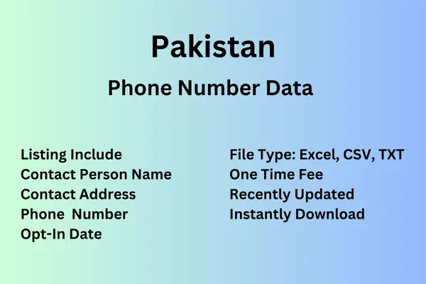 Pakistan number data