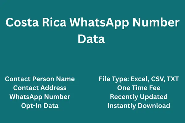 Costa Rica whatsapp number data