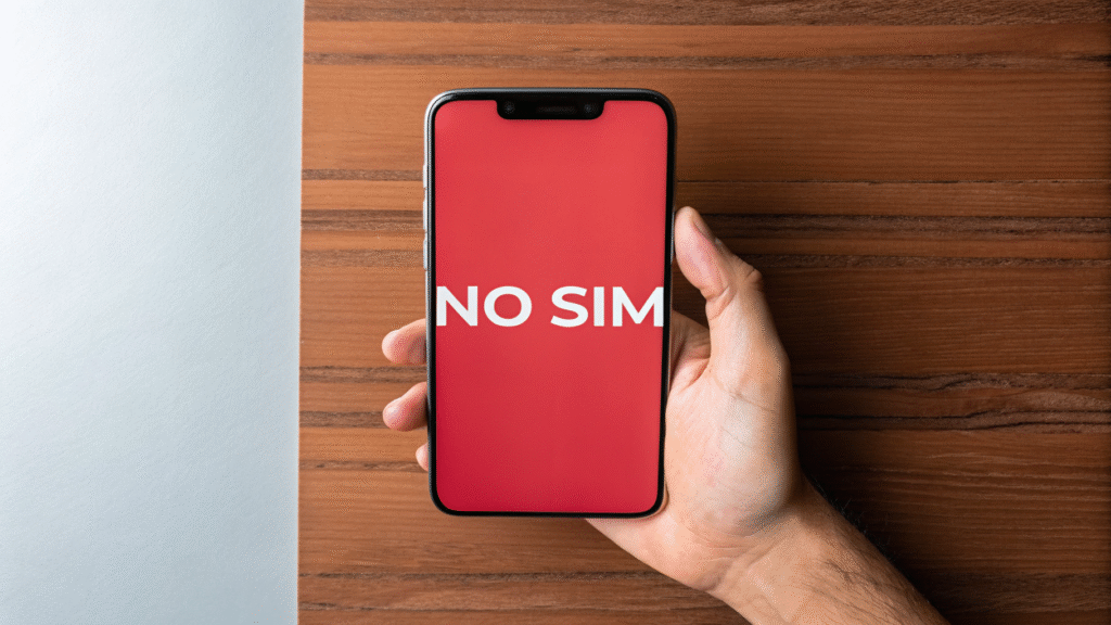 i phone says no sim
